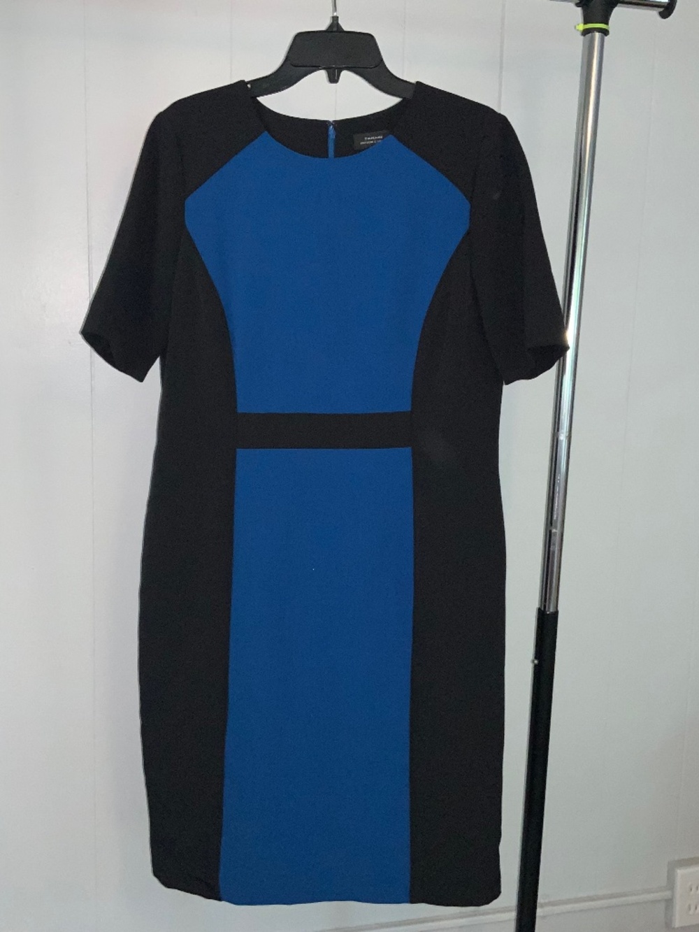 Tahari Arthur S. Levine Colorblock Sheath Dress Sz 14 Blue Black